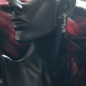 Elegant sterling Silver and marcasite Dangle Earrings